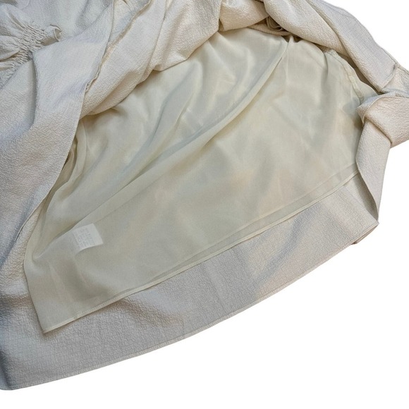 Wishlist texture neck tie mini dress champagne fairy coquette ruffle puff sleeve - Picture 7 of 9